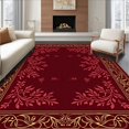 thumbnail image 1 of ODIKA 4'x6' Machine Washable Non-Slip Area Rug, Classical Jacobean Botanical Vine Flourish Timeless Artisan High Traffic Rug with Pad, Red, 541258, 1 of 8