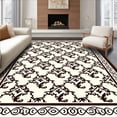 thumbnail image 1 of ODIKA 4'x6' Machine Washable Non-Slip Area Rug, Classical Trellis Vine Pathway Exquisite Luxury High Traffic Rug with Pad, Brown, 446851, 1 of 8