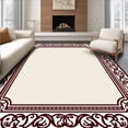 thumbnail image 1 of ODIKA 4'x6' Machine Washable Non-Slip Area Rug, Classical with Symmetrical Border Framework High Traffic Rug, Brown, 665867, 1 of 7