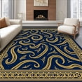 thumbnail image 1 of ODIKA 4'x6' Machine Washable Non-Slip Area Rug, Collegiate Banner Scroll Welcome Entrance High Traffic Rug with Pad, Blue, 676436, 1 of 8