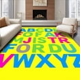 thumbnail image 1 of ODIKA 4'x6' Machine Washable Non-Slip Area Rug, Colorful Typography Preschool Literacy Development Design High Traffic Rug, Yellow, 697389, 1 of 7