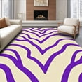 thumbnail image 1 of ODIKA 4'x6' Machine Washable Non-Slip Area Rug, Contemporary Waves with Subtle Ombre Effect High Traffic Rug, Purple, 661991, 1 of 7