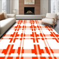 thumbnail image 1 of ODIKA 4'x6' Machine Washable Non-Slip Area Rug, Contemporary Gingham Revival with Alternating Layout High Traffic Rug, Orange, 476386, 1 of 7