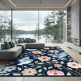 thumbnail image 1 of ODIKA 4'x6' Machine Washable Non-Slip Area Rug, Contemporary Navy Blue High Traffic Rug, Blue, 1082917, 1 of 7