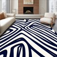 thumbnail image 1 of ODIKA 4'x6' Machine Washable Non-Slip Area Rug, Contemporary Waveflow with Dynamic Angular Stripes and Zigzag Design High Traffic Rug with Pad, Blue, 597314, 1 of 8