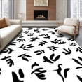 thumbnail image 1 of ODIKA 4'x6' Machine Washable Non-Slip Area Rug, Contemporary Wildlife Inspired Minimalist Designer Floor High Traffic Rug, Black, 614057, 1 of 5