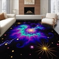 thumbnail image 1 of ODIKA 4x6 Machine Washable Non-Slip Area Rug, Cosmic Galaxy Celestial Latch Hook Universe Needlework High Traffic Rug, Purple, 649389, 1 of 7