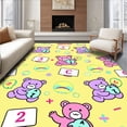 thumbnail image 1 of ODIKA 4'x6' Machine Washable Non-Slip Area Rug, Counting Bears with Mathematical Symbols Learning Activity Surface High Traffic Rug with Pad, Yellow, 686635, 1 of 8