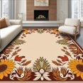 thumbnail image 1 of ODIKA 4'x6' Machine Washable Non-Slip Area Rug, Country Hen Decorative Floor Duo Vintage Farm High Traffic Rug with Pad, Brown, 621938, 1 of 8