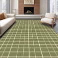 thumbnail image 1 of ODIKA 4'x6' Machine Washable Non-Slip Area Rug, Country Windowpane Check with Rustic Grid High Traffic Rug, Green, 612271, 1 of 7
