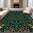 thumbnail image 1 of ODIKA 4'x6' Machine Washable Non-Slip Area Rug, Cute Sloth and Botanical with Stylized Nature Inspired High Traffic Rug with Pad, Black, 727143, 1 of 8
