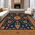 thumbnail image 1 of ODIKA 4'x6' Machine Washable Non-Slip Area Rug, Damask Floral with Court Elegance High Traffic Rug, Blue, 472949, 1 of 7