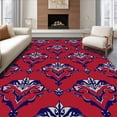 thumbnail image 1 of ODIKA 4'x6' Machine Washable Non-Slip Area Rug, Damask Luxurious Sophisticated Adornment High Traffic Rug with Pad, Red, 583655, 1 of 8