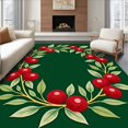 thumbnail image 1 of ODIKA 4'x6' Machine Washable Non-Slip Area Rug, Deluxe Berry Welcoming Entryway Statement High Traffic Rug with Pad, Red, 626238, 1 of 8