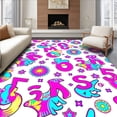 thumbnail image 1 of ODIKA 4'x6' Machine Washable Non-Slip Area Rug, Discovery with Interlocking Letters Numbers and Starburst Designs High Traffic Rug, Pink, 687937, 1 of 7