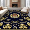 thumbnail image 1 of ODIKA 4'x6' Machine Washable Non-Slip Area Rug, Domain Crest High Traffic Rug with Pad, Black, 573865, 1 of 8