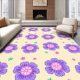 thumbnail image 1 of ODIKA 4'x6' Machine Washable Non-Slip Area Rug, Dreamscape Cloudburst with Iridescent Pastel Swirls and Whimsical Motifs High Traffic Rug with Pad, Purple, 498643, 1 of 8