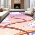 thumbnail image 1 of ODIKA 4'x6' Machine Washable Non-Slip Area Rug, Dreamy Cloud Bridge Anime Floor with Fantasy Vibes High Traffic Rug with Pad, Pink, 700249, 1 of 8