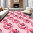 thumbnail image 1 of ODIKA 4'x6' Machine Washable Non-Slip Area Rug, Dreamy Macaron Polka Dot Holiday Tree Skirt French Pastry Inspired High Traffic Rug, Pink, 638746, 1 of 7