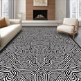 thumbnail image 1 of ODIKA 4'x6' Machine Washable Non-Slip Area Rug, Dynamic Lattice Enhanced with Angular Shapes and Curved Lines High Traffic Rug with Pad, Black, 569700, 1 of 8