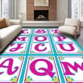 thumbnail image 1 of ODIKA 4'x6' Machine Washable Non-Slip Area Rug, Educational ABC Discovery with Interactive Letter Design High Traffic Rug, Pink, 688252, 1 of 7