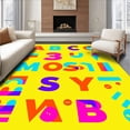 thumbnail image 1 of ODIKA 4x6 Machine Washable Non-Slip Area Rug, Educational ABC Letter Recognition Interactive Floor with Counting High Traffic Rug with Pad, Yellow, 694742, 1 of 8