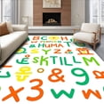 thumbnail image 1 of ODIKA 4'x6' Machine Washable Non-Slip Area Rug, Educational Alphabet Learning Playmat With Numbers Shapes Interactive High Traffic Rug, Green, 689723, 1 of 7