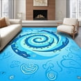 thumbnail image 1 of ODIKA 4'x6' Machine Washable Non-Slip Area Rug, Educational Whale ABC Spiral Featuring Maritime Discovery Path High Traffic Rug, Blue, 689438, 1 of 7