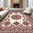 thumbnail image 1 of ODIKA 4'x6' Machine Washable Non-Slip Area Rug, Elegant Antiqued Blossom Motif Decoration High Traffic Rug, Brown, 569148, 1 of 7