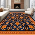 thumbnail image 1 of ODIKA 4'x6' Machine Washable Non-Slip Area Rug, Elegant Botanical Mosaic Vintage Inspired Decorative Art High Traffic Rug, Blue, 665967, 1 of 7