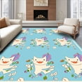 thumbnail image 1 of ODIKA 4'x6' Machine Washable Non-Slip Area Rug, Elegant Cat with Floral Vine Motifs Hooked Design High Traffic Rug, Beige, 633413, 1 of 7