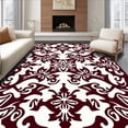 thumbnail image 1 of ODIKA 4'x6' Machine Washable Non-Slip Area Rug, Elegant Damask with Symmetrical Floral Scrolls and Refined Curves High Traffic Rug, Brown, 536209, 1 of 7