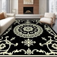 thumbnail image 1 of ODIKA 4'x6' Machine Washable Non-Slip Area Rug, Elegant Floral Baroque Medallion High Traffic Rug, Black, 565098, 1 of 7