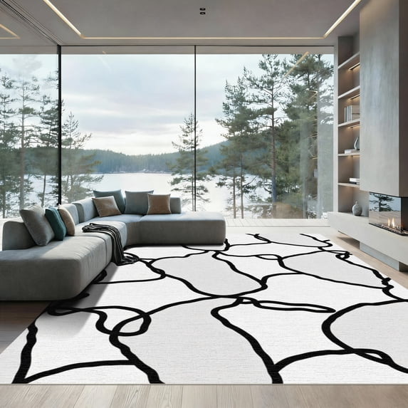 ODIKA 4x6 Machine Washable Non-Slip Area Rug, Elegant Interlocking ...