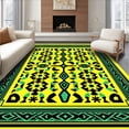 thumbnail image 1 of ODIKA 4'x6' Machine Washable Non-Slip Area Rug, Elegant Interlocking Lattice With Decorative Borders High Traffic Rug with Pad, Yellow, 528546, 1 of 8
