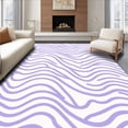 thumbnail image 1 of ODIKA 4'x6' Machine Washable Non-Slip Area Rug, Elegant Interlocking Waves with Subtle Gradient Transitions High Traffic Rug, Purple, 661920, 1 of 7