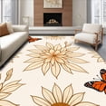 thumbnail image 1 of ODIKA 4'x6' Machine Washable Non-Slip Area Rug, Elegant Monarch Haven Blossom High Traffic Rug with Pad, Beige, 532400, 1 of 8