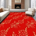 thumbnail image 1 of ODIKA 4'x6' Machine Washable Non-Slip Area Rug, Elegant Poinsettia Blossom Seasonal Embellished Pathway High Traffic Rug, Red, 629905, 1 of 7