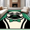thumbnail image 1 of ODIKA 4'x6' Machine Washable Non-Slip Area Rug, Elegant Puppy Portrait Yarn Decorative Artistic Design High Traffic Rug with Pad, Green, 636376, 1 of 8