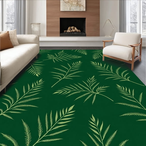 ODIKA 4x6 Machine Washable Non-Slip Area Rug, Elegant Seasonal Display Platform Adornment High Traffic Rug, Green, 733987