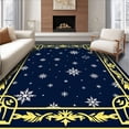thumbnail image 1 of ODIKA 4'x6' Machine Washable Non-Slip Area Rug, Elegant Snowfall Midnight Celebration Artisan Creation High Traffic Rug with Pad, Blue, 628307, 1 of 8