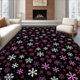 thumbnail image 1 of ODIKA 4'x6' Machine Washable Non-Slip Area Rug, Elegant Snowflake Cascade Tree Skirt with Silver Sequin Embellishments High Traffic Rug, Black, 740747, 1 of 7