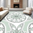 thumbnail image 1 of ODIKA 4'x6' Machine Washable Non-Slip Area Rug, Elegant Swirl Medallion Artistic Motif Contemporary Transitional High Traffic Rug, Green, 470065, 1 of 7