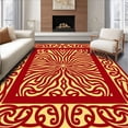 thumbnail image 1 of ODIKA 4x6 Machine Washable Non-Slip Area Rug, Elegant Swirl Radiant Spiral Luxurious Aesthetic Decoration High Traffic Rug, Red, 613425, 1 of 7
