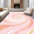 thumbnail image 1 of ODIKA 4'x6' Machine Washable Non-Slip Area Rug, Elegant Swirling Marble Contemporary Decorative Accent High Traffic Rug with Pad, Pink, 664420, 1 of 8