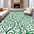 thumbnail image 1 of ODIKA 4'x6' Machine Washable Non-Slip Area Rug, Elegant Swirling Vines Abstract Botanical Motif High Traffic Rug, Green, 497209, 1 of 7