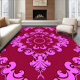 thumbnail image 1 of ODIKA 4'x6' Machine Washable Non-Slip Area Rug, Elegant Symphony Damask Traditional Luxe High Traffic Rug, Pink, 467560, 1 of 7