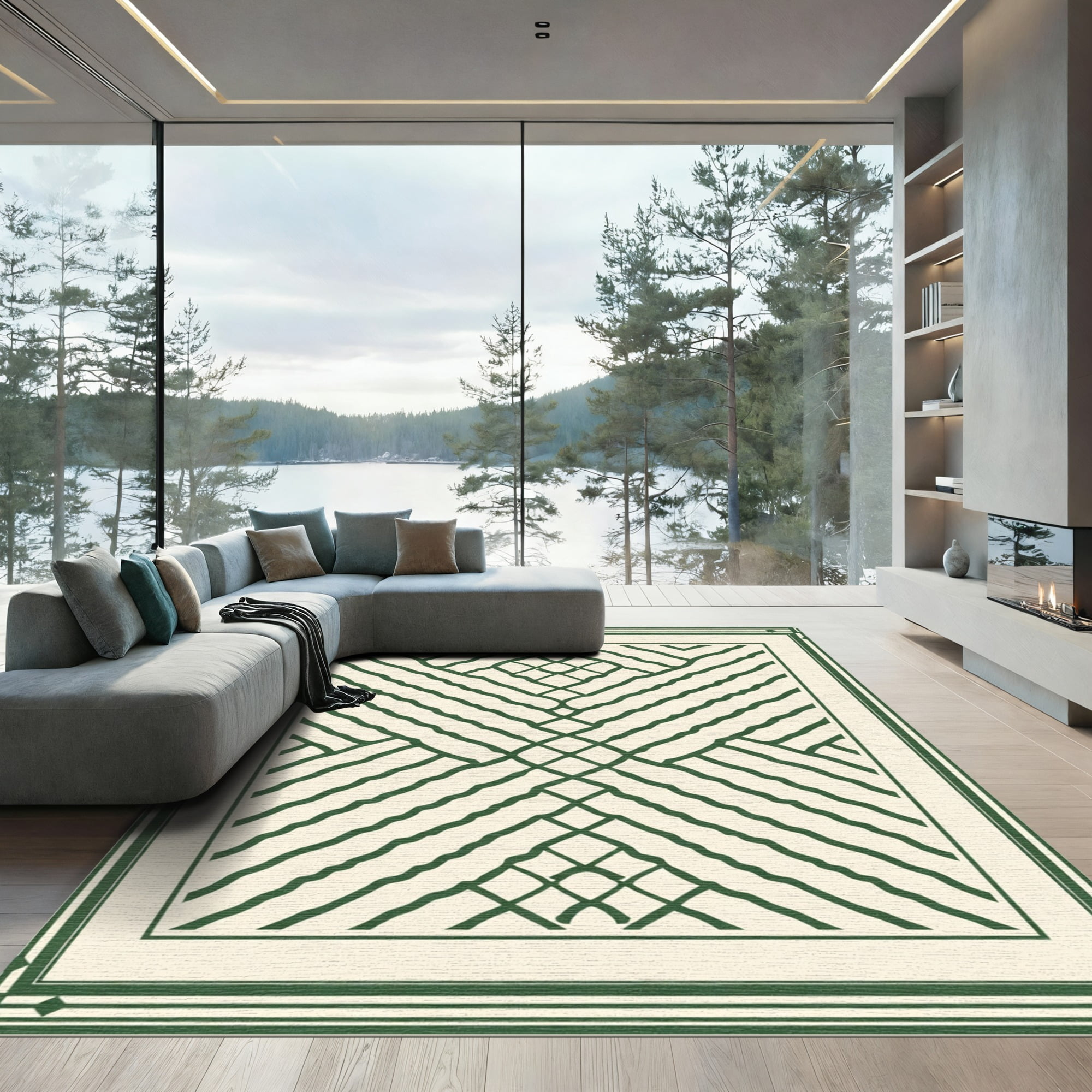 ODIKA 4x6 Machine Washable Non-Slip Area Rug, Elegant Transitional ...