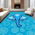 thumbnail image 1 of ODIKA 4'x6' Machine Washable Non-Slip Area Rug, Elephant Adventure Needlecraft Project DIY High Traffic Rug, Blue, 643691, 1 of 7