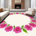 thumbnail image 1 of ODIKA 4'x6' Machine Washable Non-Slip Area Rug, Enchanted Botanical Petal Symphony High Traffic Rug with Pad, Pink, 518203, 1 of 8